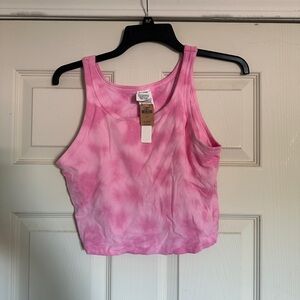 PINK Cropped Tank With Built-in-Bra
